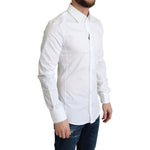 Dolce & Gabbana White Cotton Stretch Men Formal SICILIA Shirt