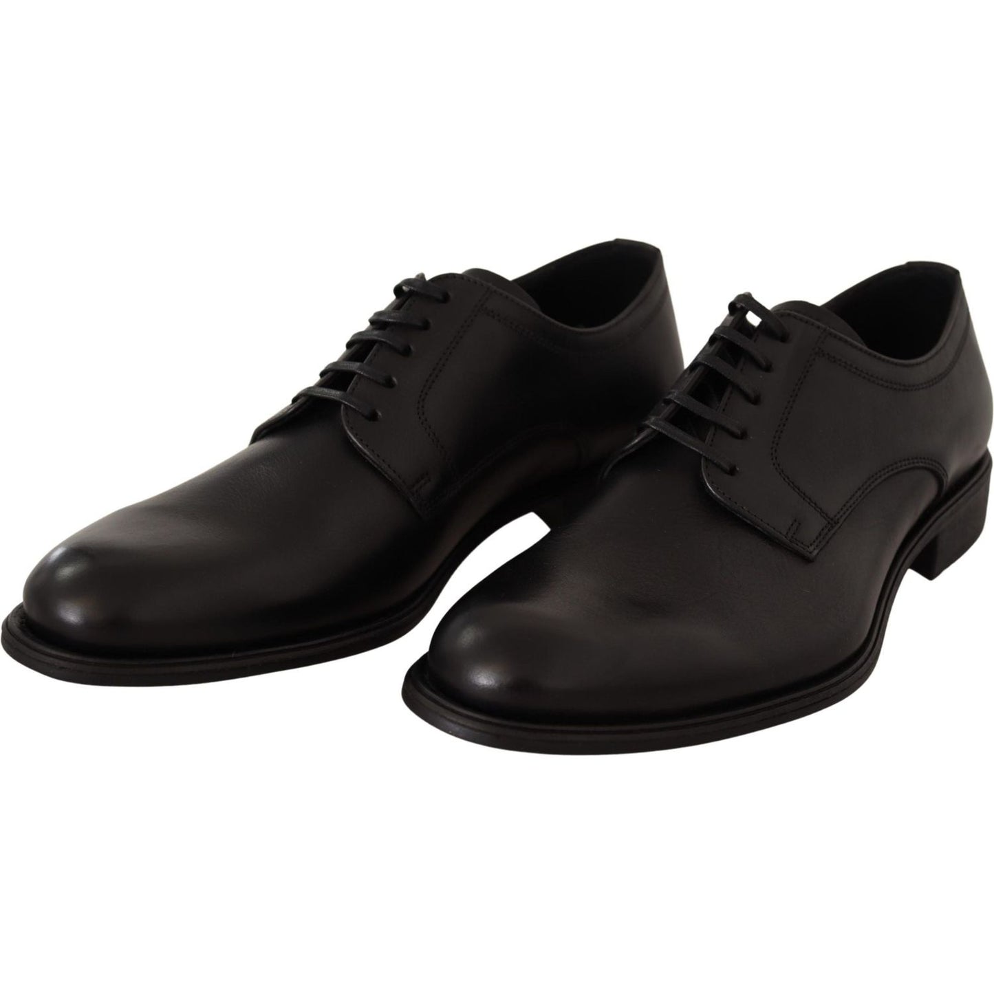 Dolce & Gabbana Black Leather Lace Up Mens Formal Derby Shoes Dress Shoes