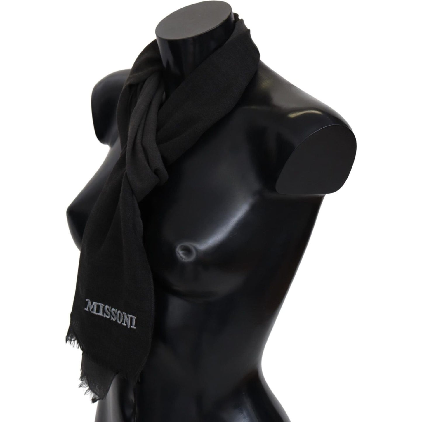 Missoni Black 100% Wool Unisex Neck Wrap Scarf