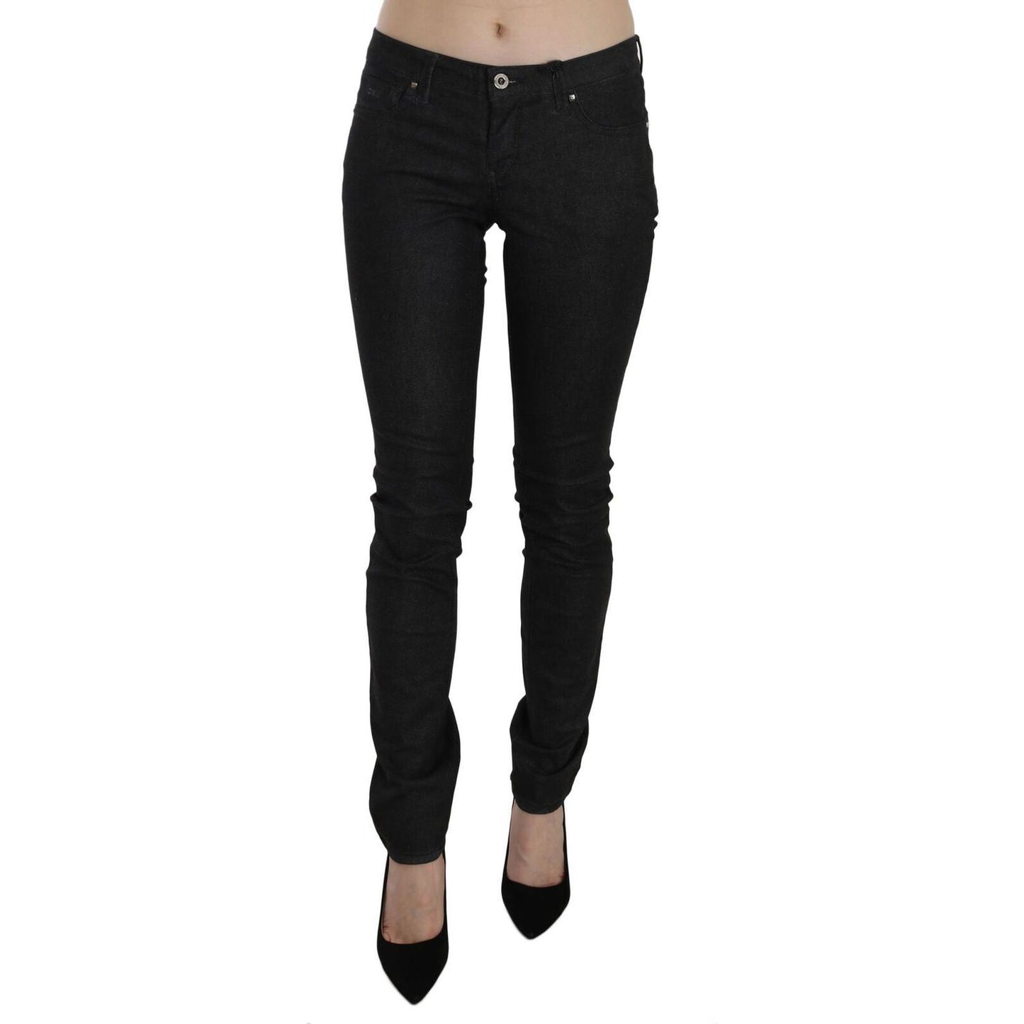 Costume National Black Low Waist Skinny Casual Denim Jeans