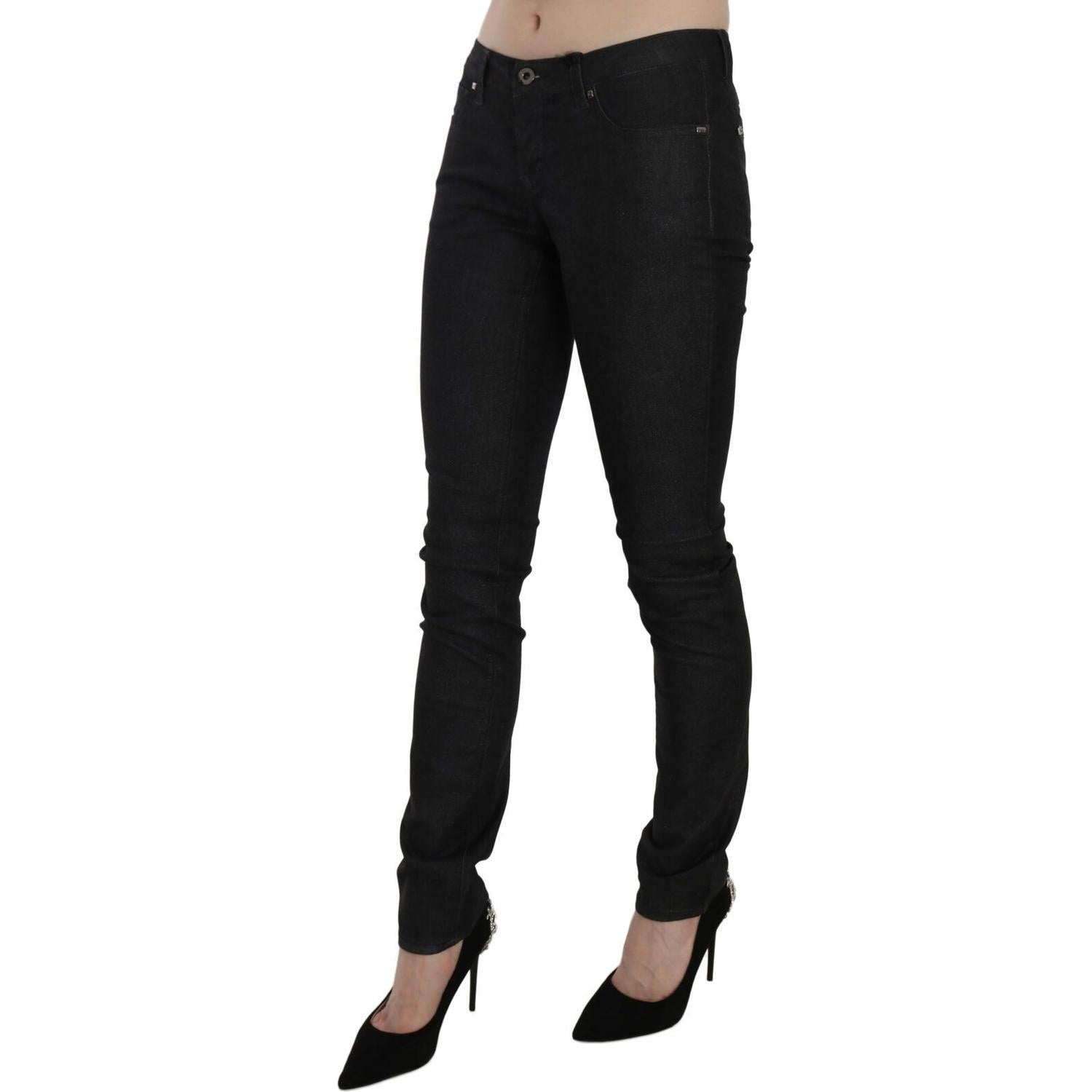 Costume National Black Low Waist Skinny Casual Denim Jeans