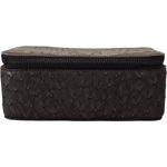 Dolce & Gabbana Gray Skin Leather Vanity Case Toiletry Shaving Bag