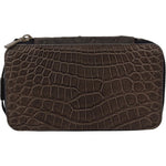 Dolce & Gabbana Gray Skin Leather Vanity Case Toiletry Shaving Bag