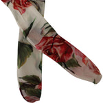 Dolce & Gabbana White Floral Print Stockings Nylon Tights WOMAN UNDERWEAR