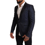 Dolce & Gabbana Blue Wool Slim Fit MARTINI Blazer Jacket