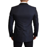 Dolce & Gabbana Blue Wool Slim Fit MARTINI Blazer Jacket