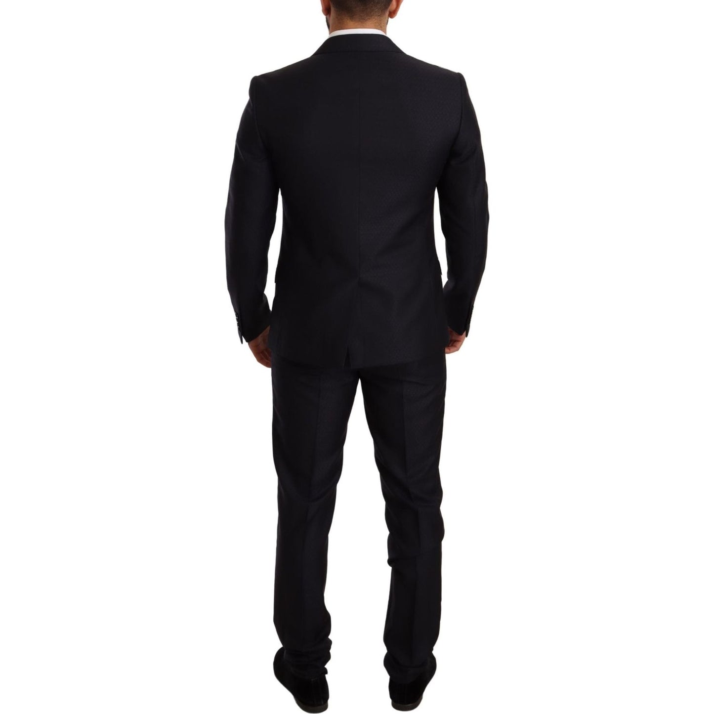 Dolce & Gabbana Blue Pattern MARTINI SLIM FIT 2 Piece Suit Suit
