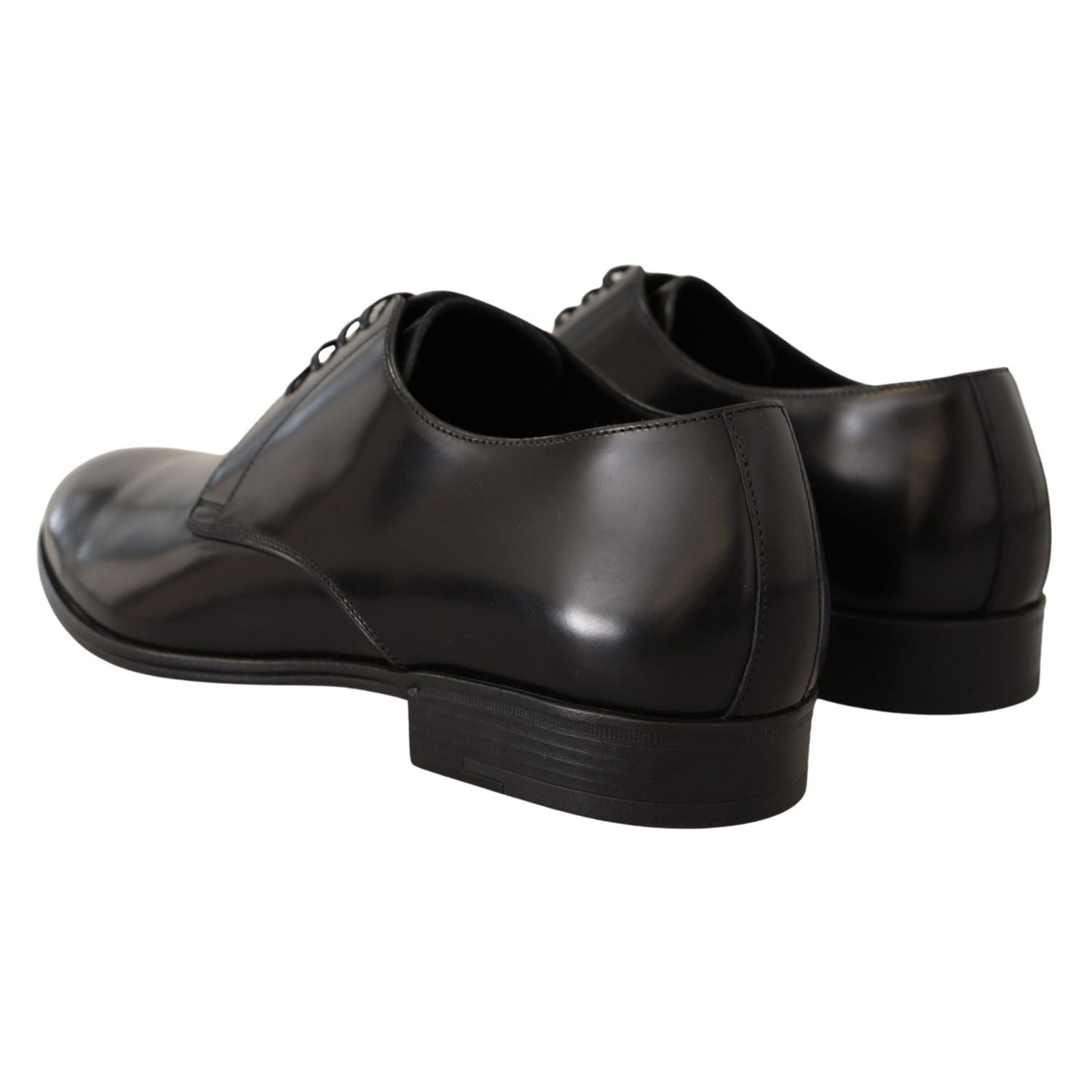 Dolce & Gabbana Black Leather Lace Up Men Dress Derby Shoes