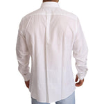 Dolce & Gabbana White Cotton Slim Fit Men MARTINI Shirt MAN SHIRTS