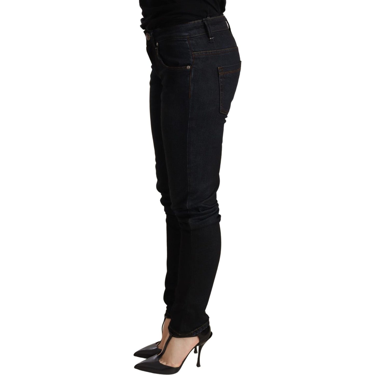 Acht Blue Washed Low Waist Skinny Denim Trouser