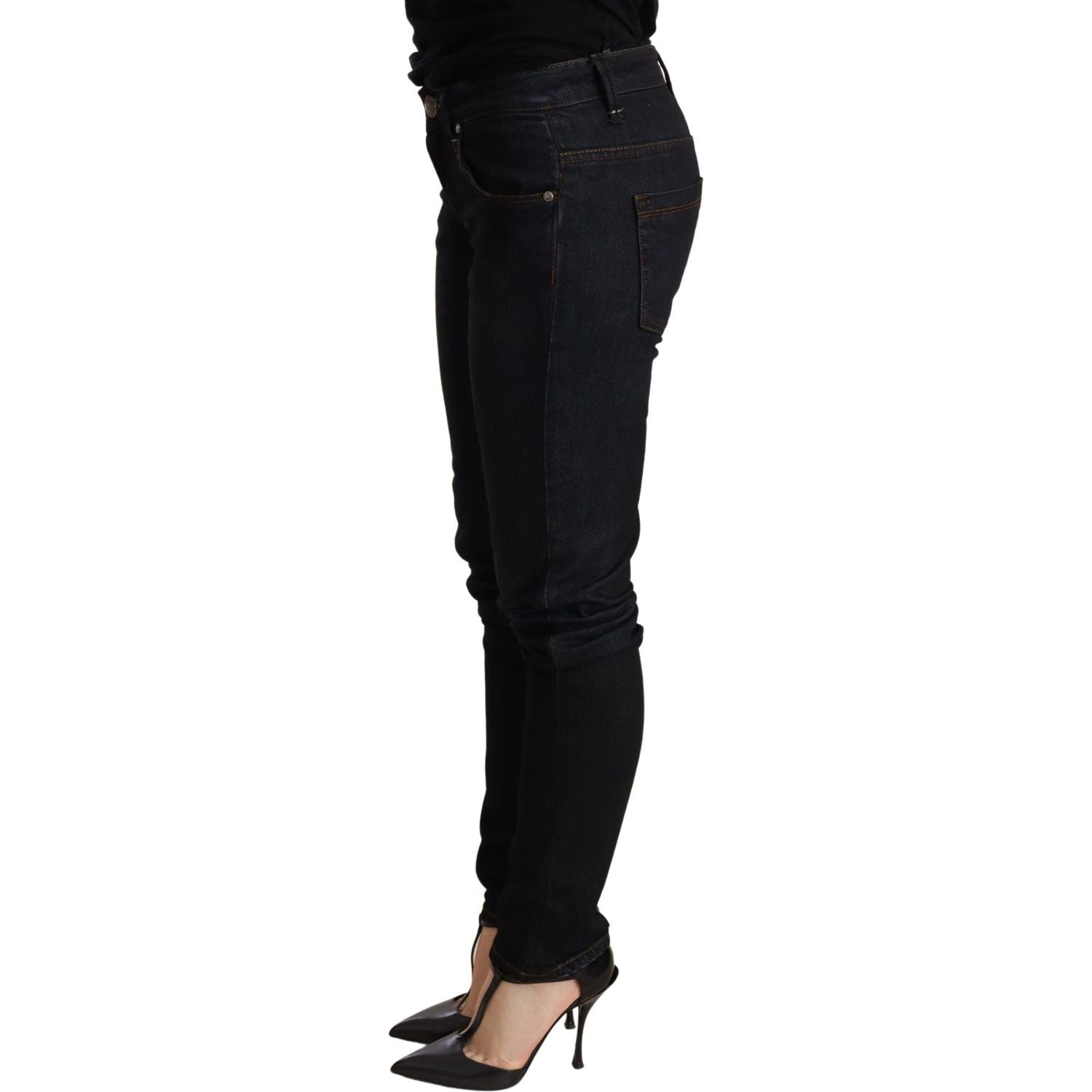 Acht Blue Washed Low Waist Skinny Denim Trouser