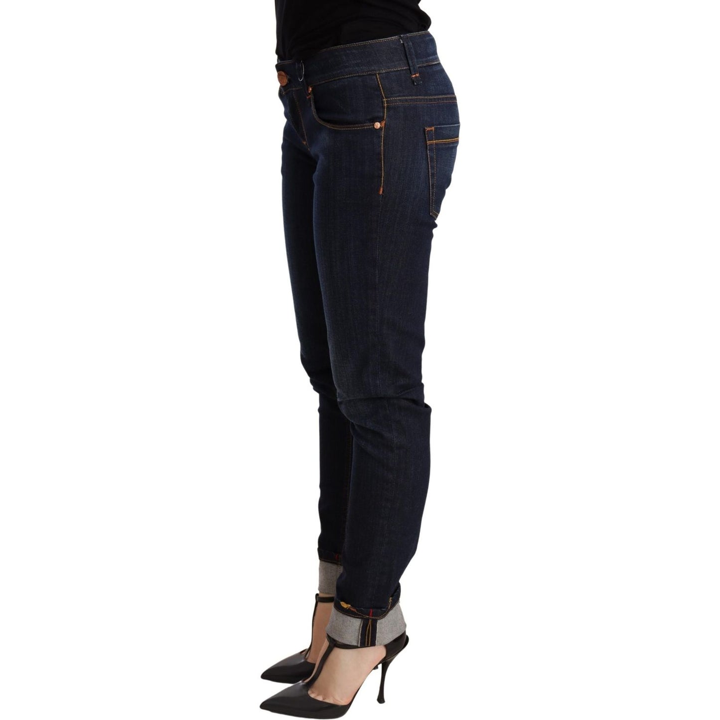 Acht Blue Washed Low Waist Skinny Denim Trouser