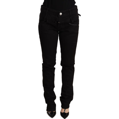 Acht Black Low Waist Skinny Denim Jeans Trouser