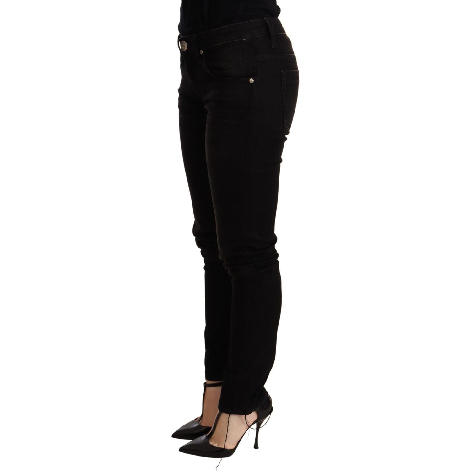 Acht Black Low Waist Skinny Denim Trouser