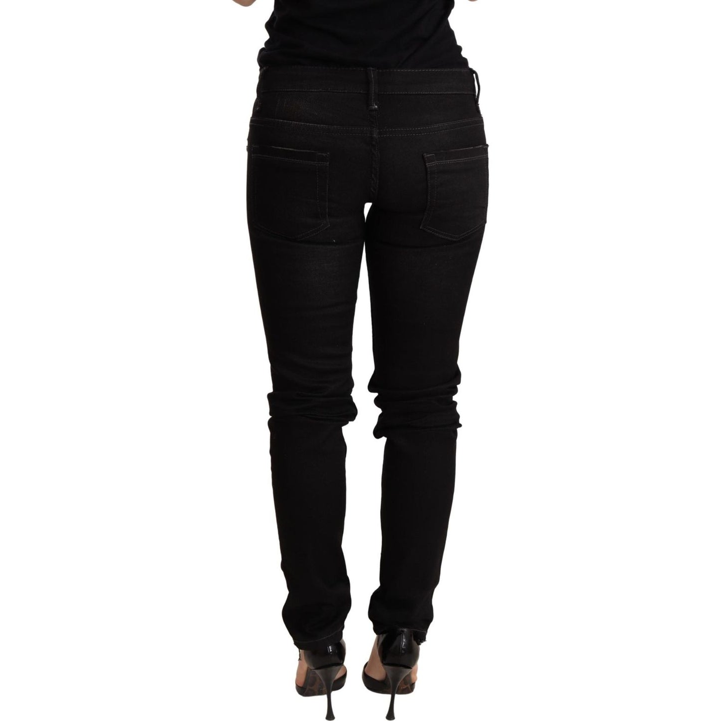 Acht Black Low Waist Skinny Denim Trouser MAN TROUSERS