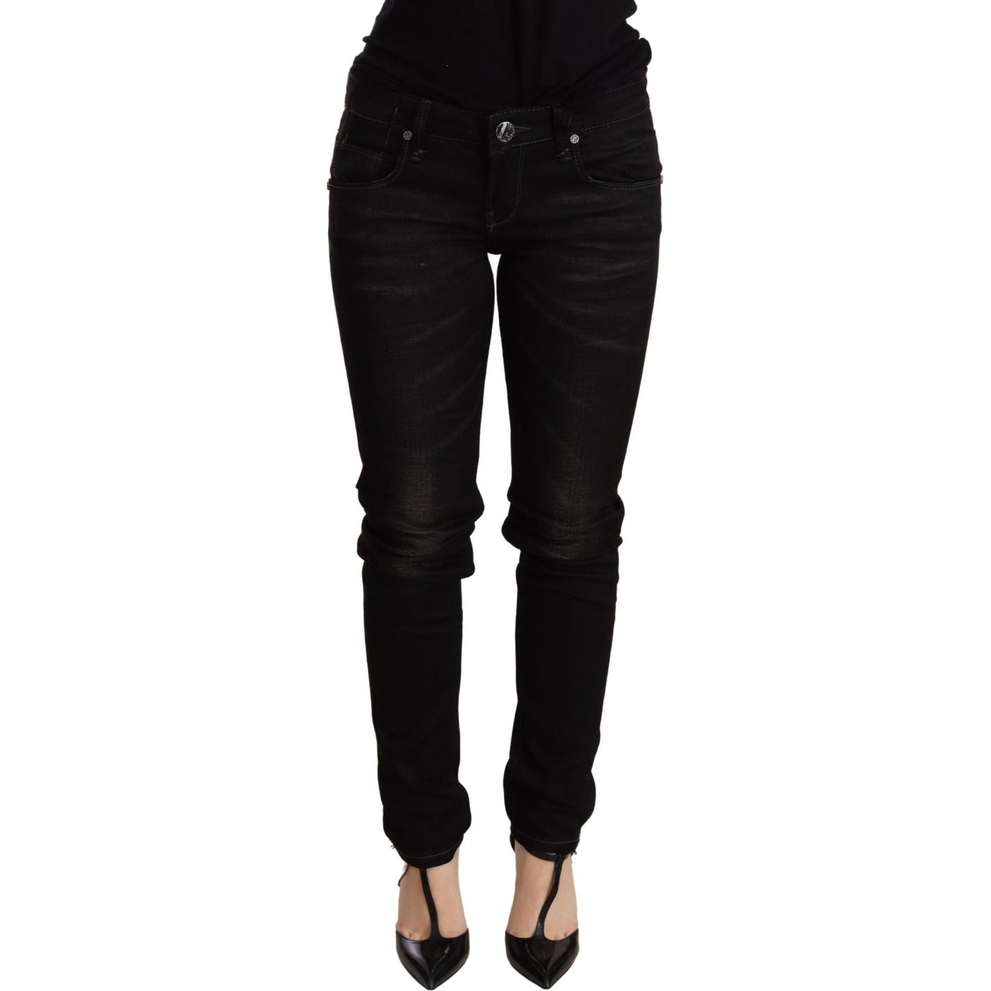 Acht Black Low Waist Skinny Denim Trouser MAN TROUSERS