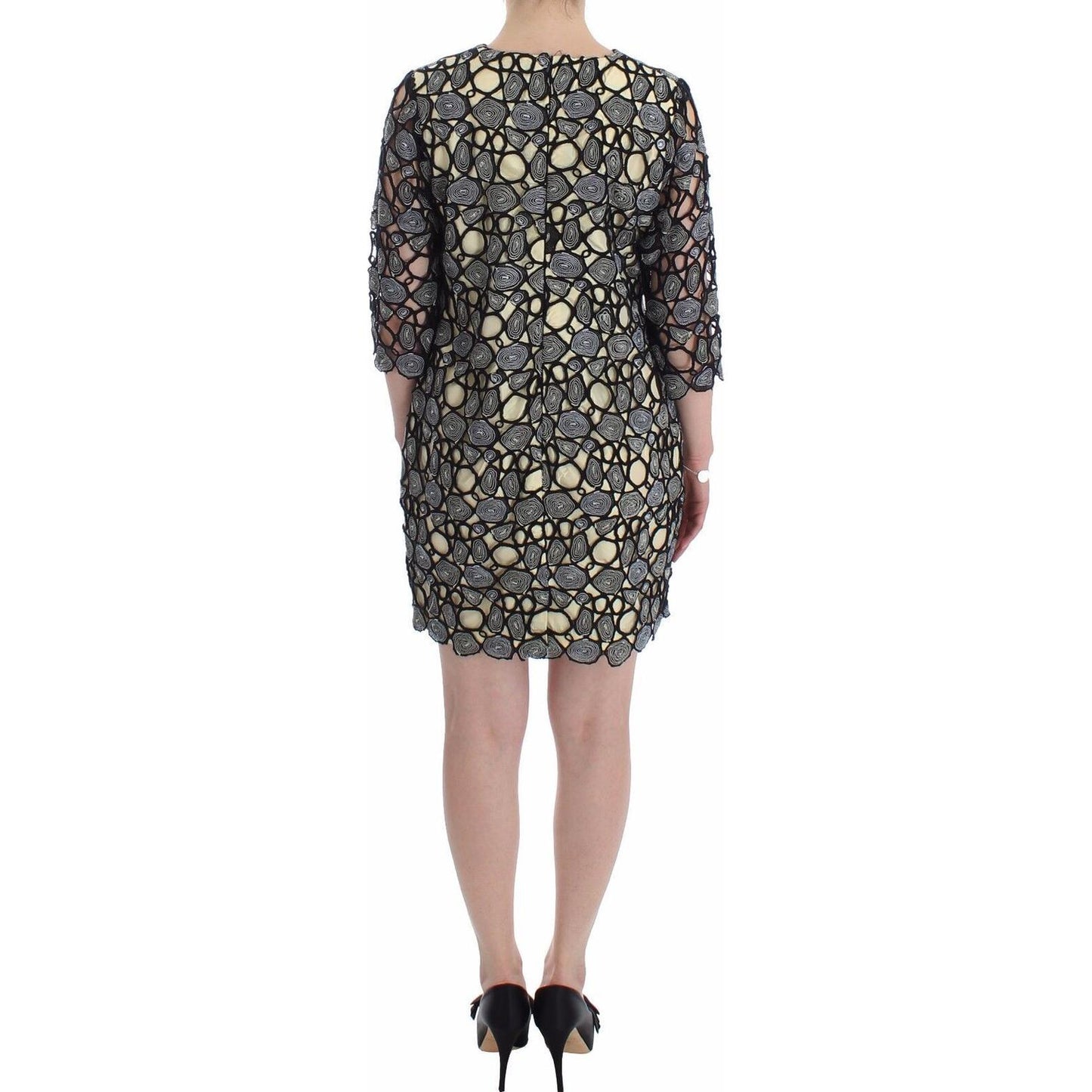 Lanre Da Silva Ajayi Black Cream Sheath Dress Shift Mini Dress WOMAN DRESSES