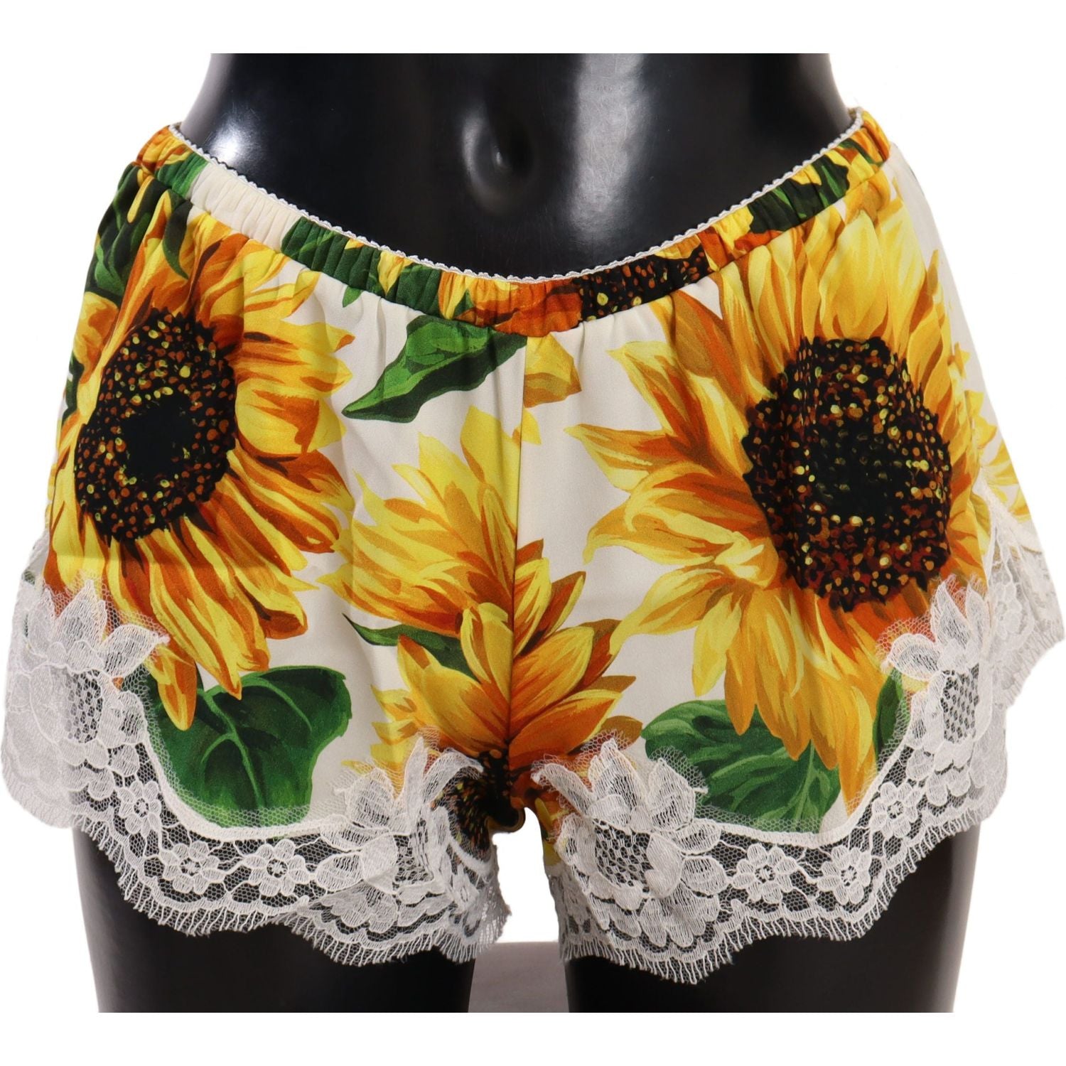 Dolce & Gabbana White Sunflower Lace Lingerie Underwear