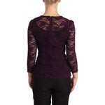Dolce & Gabbana Purple Lace Long Sleeve Top Blouse TSH1042-38