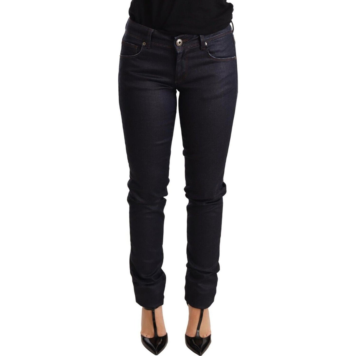 Ermanno Scervino Blue Low Waist Skinny Slim Trouser Cotton Jeans