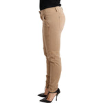 Ermanno Scervino Brown Low Waist Skinny Denim Trouser Cotton Jeans Jeans & Pants