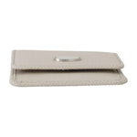 Dolce & Gabbana White Dauphine Leather Holder Pocket Wallet Condom Case