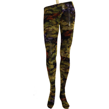 Dolce & Gabbana Black Grapes Print Stockings Tights