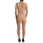 Dolce & Gabbana Beige Lace Panel Stretch Bodysuit Dolce & Gabbana Rosy Brown