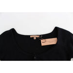 Ermanno Scervino Chic Cropped Black Wool-Cashmere Sweater Ermanno Scervino White Smoke