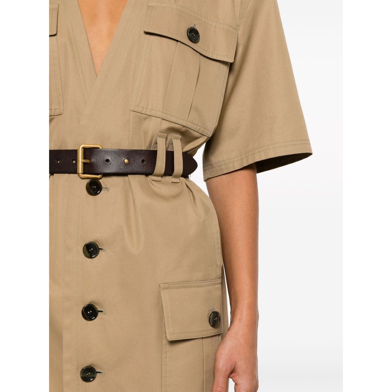 Saint Laurent Cotton twill midi dress Dresses