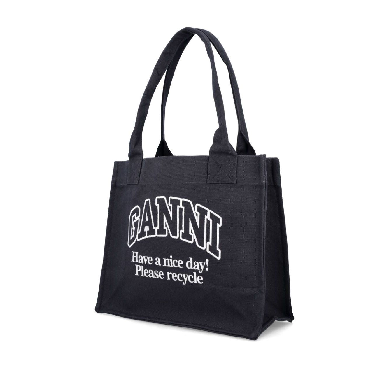 Ganni Large shopper bag with logo
