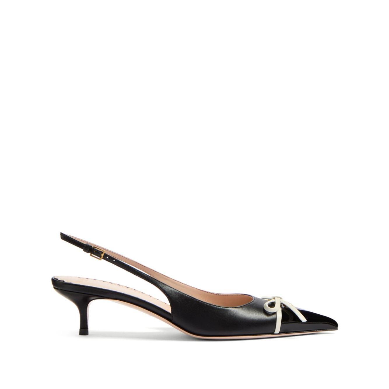 Valentino Garavani Bepointy 45mm Patent Leather and Kid Slingback Pumps WS0LL3DAL790-P25