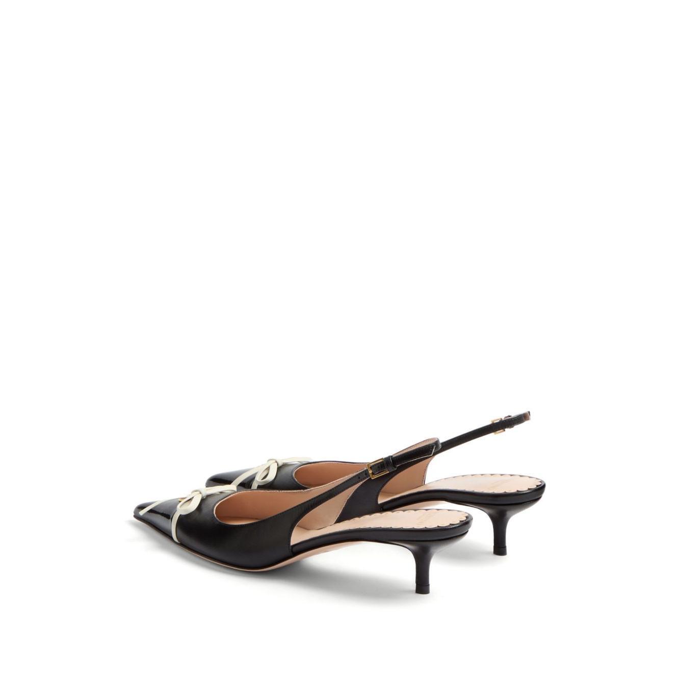 Valentino Garavani Bepointy 45mm Patent Leather and Kid Slingback Pumps WS0LL3DAL790-P25
