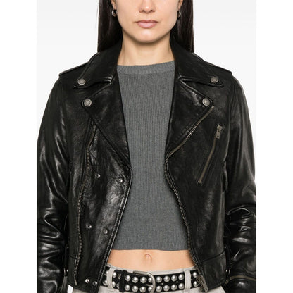Golden Goose leather jacket with shiny effect Jackets