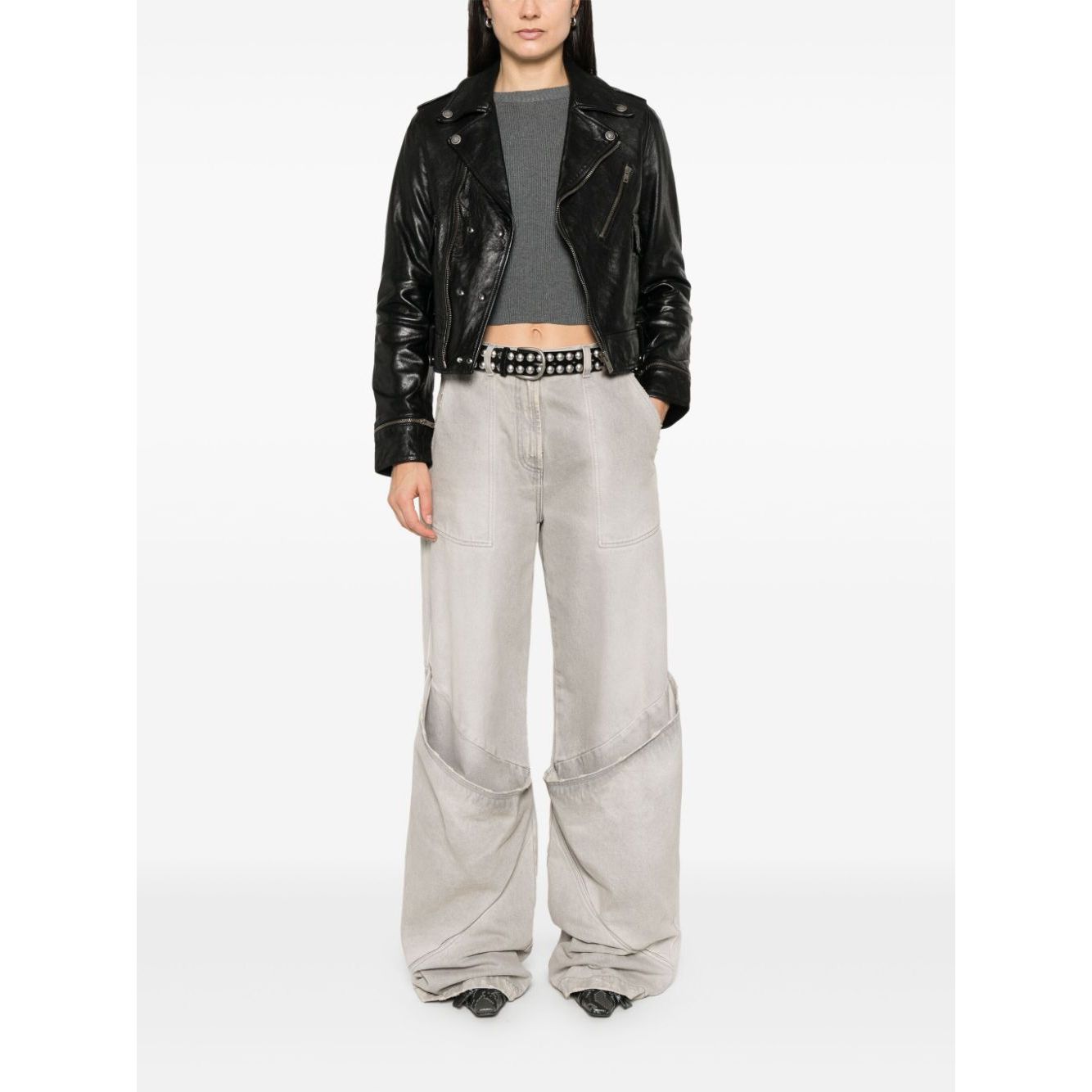 Golden Goose leather jacket with shiny effect Jackets