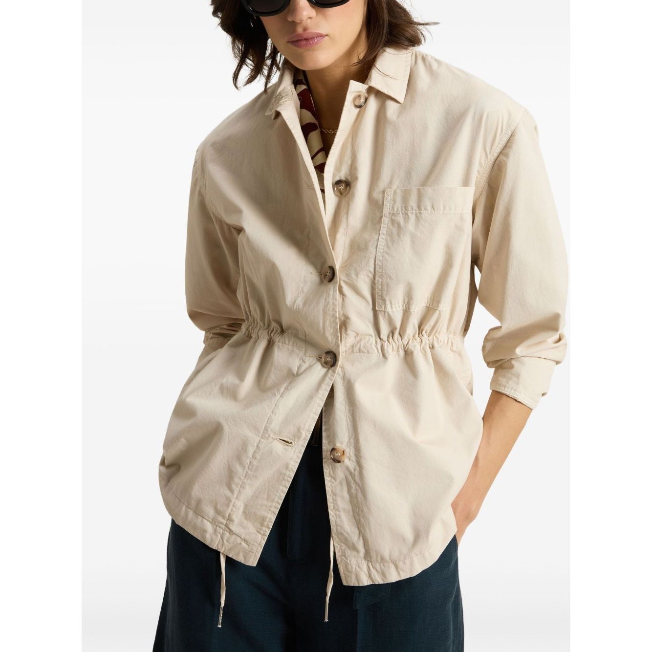 Woolrich Garment-Dyed Pure Cotton Overshirt beige Jackets