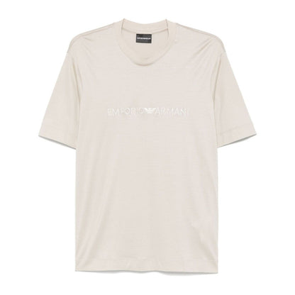 Emporio Armani ASV jersey-Lyocell blend T-shirt with embroidery Topwear