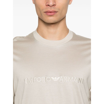 Emporio Armani ASV jersey-Lyocell blend T-shirt with embroidery Topwear