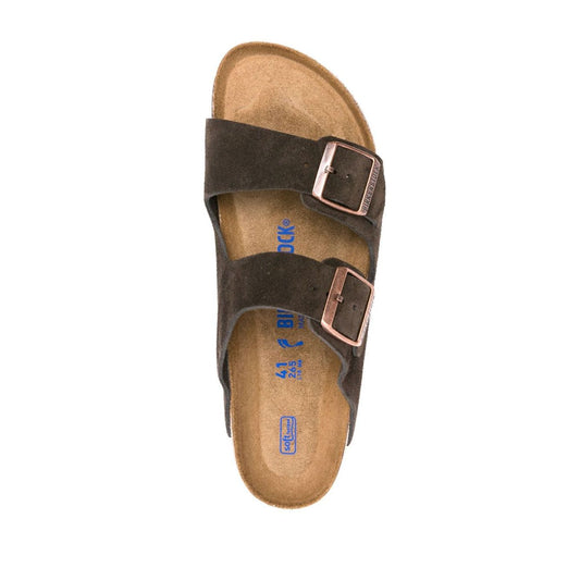 Birkenstock Arizona buckled suede sandals