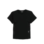Emporio Armani T-shirts and Polos Black, short sleeves, round neck, butterfly embellishment, quilted logo, cotton.