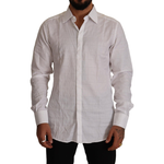 Dolce & Gabbana White GOLD Cotton Slim Fit Dress Formal Shirt