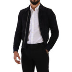 Dolce & Gabbana Blue Suede Lambskin Leather Coat Jacket