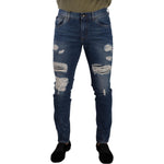 Dolce & Gabbana Blue Wash Cotton Stretch Slim Fit Denim Jeans