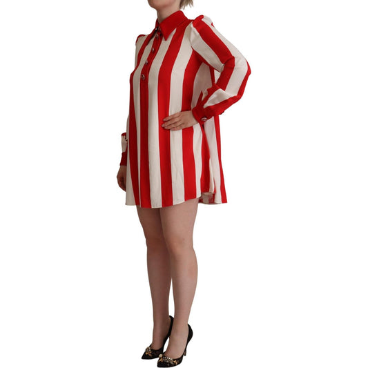 Dolce & Gabbana Elegant Striped Shirt Mini Dress Dolce & Gabbana Sienna