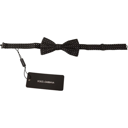 Dolce & Gabbana Black 100% Silk Adjustable Neck Papillon Tie