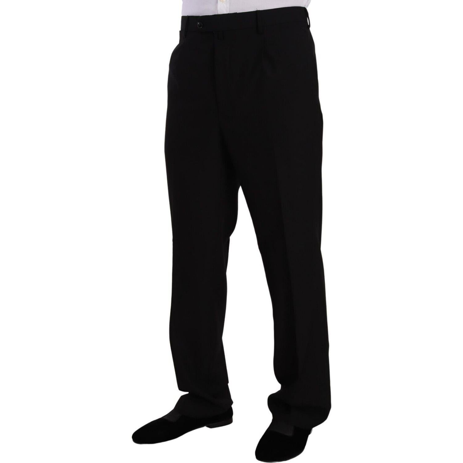 Domenico Tagliente Black Polyester Single Breasted Formal Suit