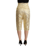 Dolce & Gabbana Elegant Beige High-Waisted Cropped Pants Dolce & Gabbana Rosy Brown