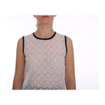 Dolce & Gabbana White Lace Floral Nylon Tank T-shirt