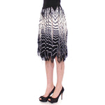 Alice Palmer White Black Knitted Assymetrical Skirt MOM10055-2