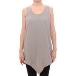 Comeforbreakfast Gray Viscose Tank Top Shirt Blouse MOM10036-2